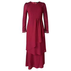 Dily Lace Mermaid Kurung Set - Maroon