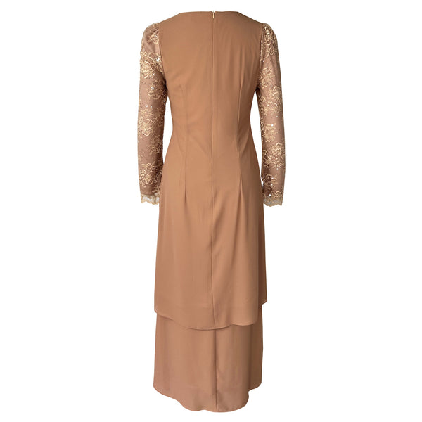 Dily Lace Mermaid Kurung Set - Tan