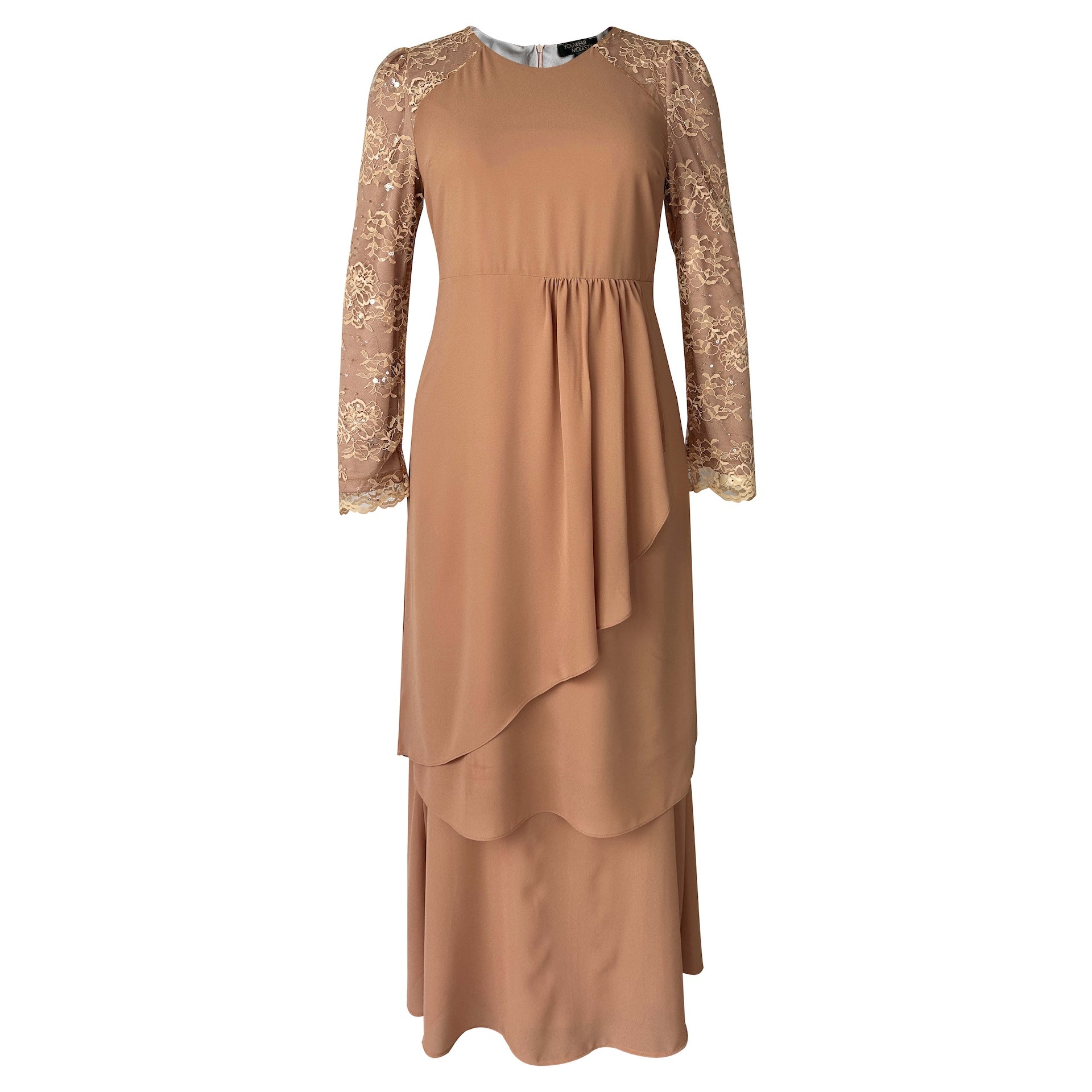 Dily Lace Mermaid Kurung Set - Tan