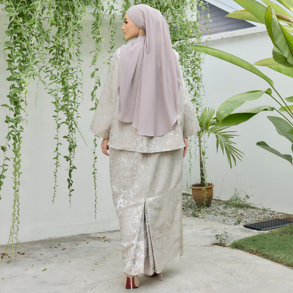 Ishan Tapered Kurung Set - Taupe