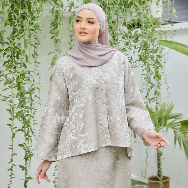 Ishan Tapered Kurung Set - Taupe