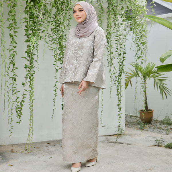 Ishan Tapered Kurung Set - Taupe