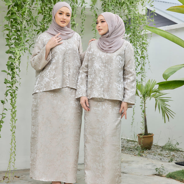 Ishan Tapered Kurung Set - Taupe