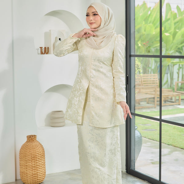 Rucci Tapered Kurung Set - Cream