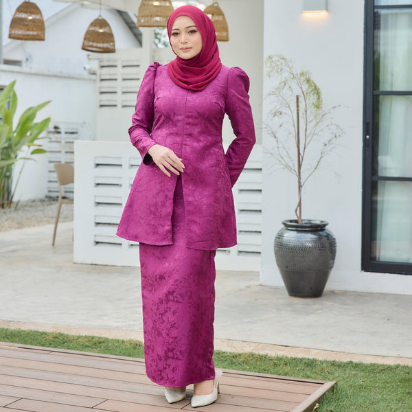 Rucci Tapered Kurung Set - Berry Purple