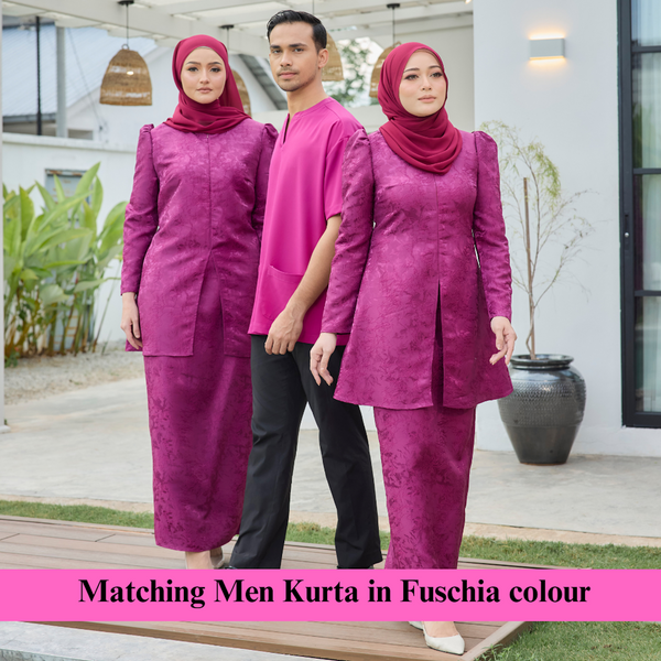 Rucci Tapered Kurung Set - Berry Purple