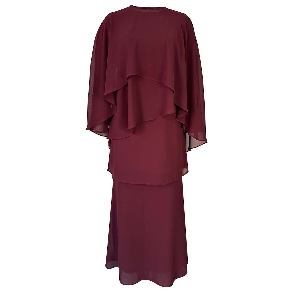 Khushi Mermaid Kurung Set - Plum/Burgundy