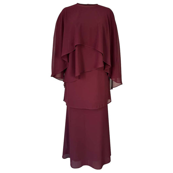Khushi Mermaid Kurung Set - Plum/Burgundy