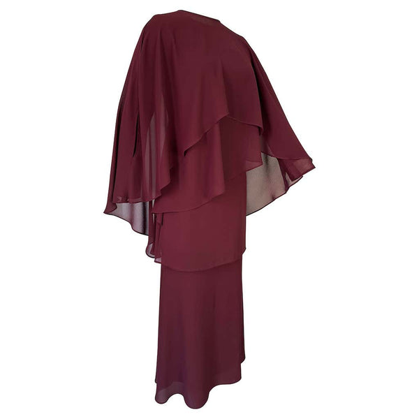 Khushi Mermaid Kurung Set - Plum/Burgundy
