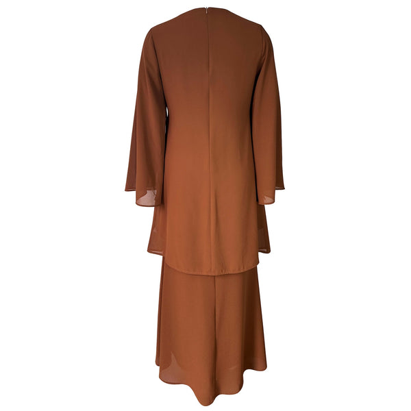 Mehra Mermaid Kurung Set - Chocolate/Rich Brown
