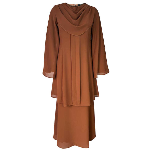 Mehra Mermaid Kurung Set - Chocolate/Rich Brown