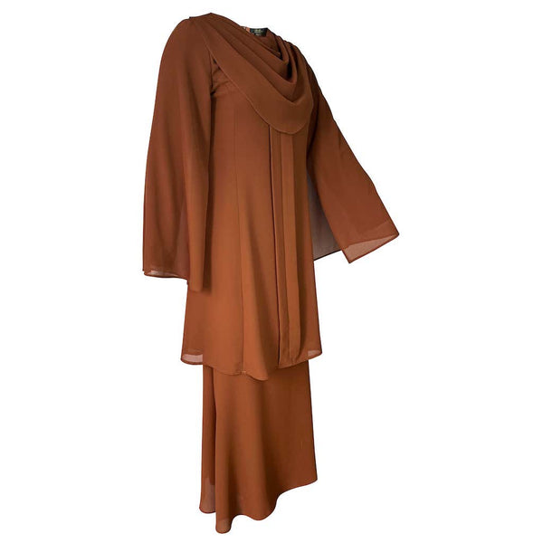 Mehra Mermaid Kurung Set - Chocolate/Rich Brown
