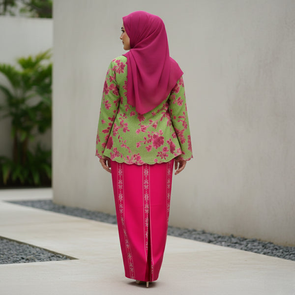 Daleya Tapered Kurung Set - Strawberry Matcha (PREORDER)