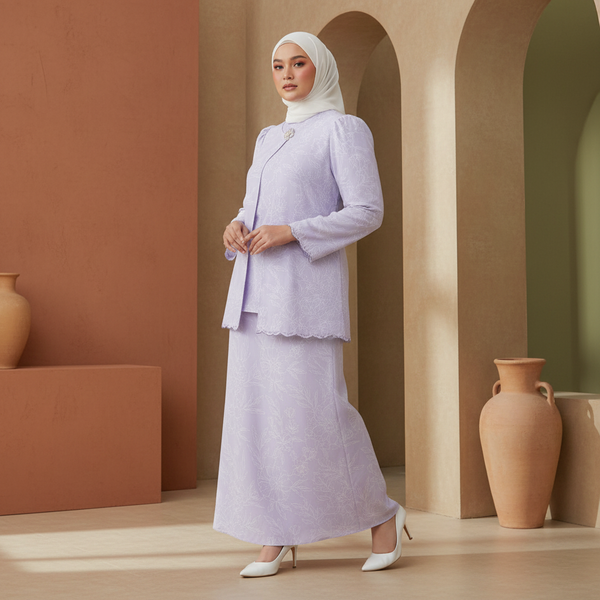 Basira Kurung Mermaid Set - Lilac