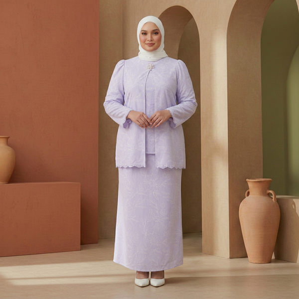 Basira Kurung Mermaid Set - Lilac