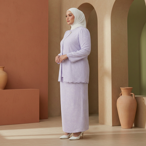Basira Kurung Mermaid Set - Lilac