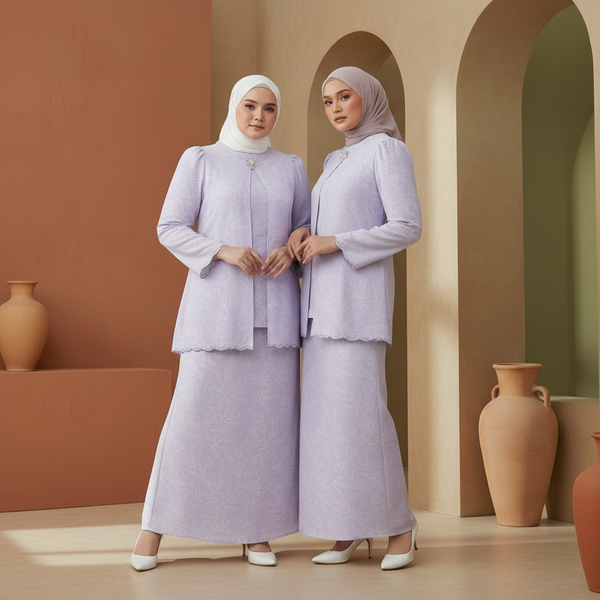 Basira Kurung Mermaid Set - Lilac