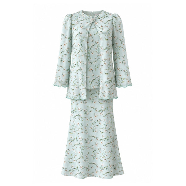 Basira Kurung Mermaid Set - Mint