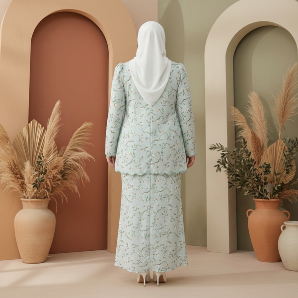 Basira Kurung Mermaid Set - Mint