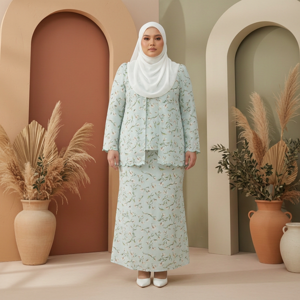 Basira Kurung Mermaid Set - Mint