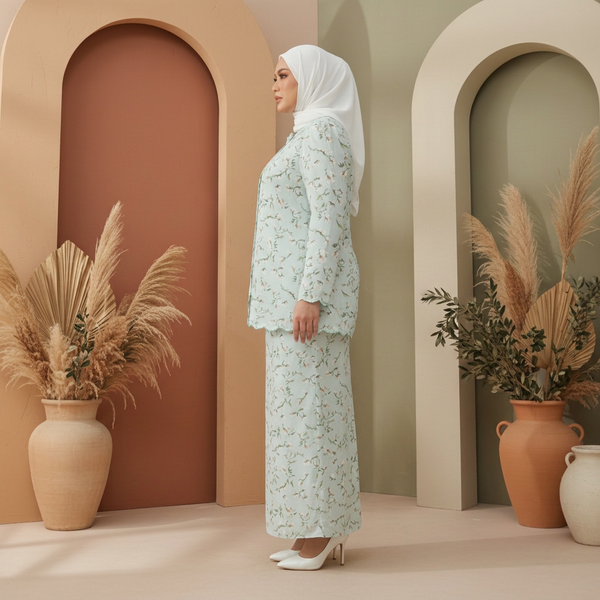 Basira Kurung Mermaid Set - Mint