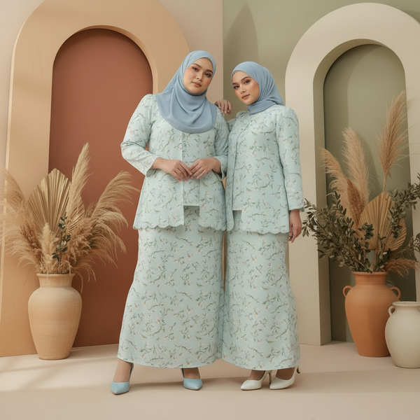 Basira Kurung Mermaid Set - Mint