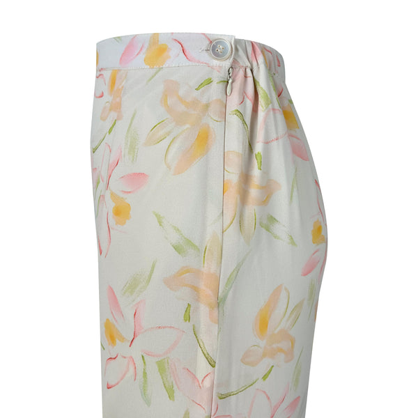 Nikita Kurung Tapered Set - Off White Yellow Floral