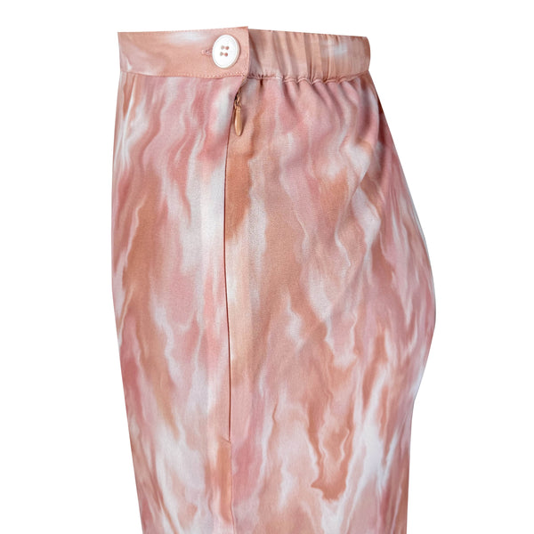 Nikita Kurung Tapered Set - Beige Blush Abstract