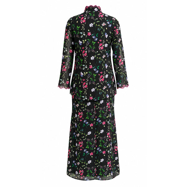 Rawda Kebaya Kurung Set - Black