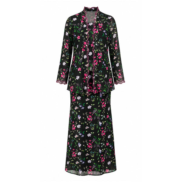 Rawda Kebaya Kurung Set - Black