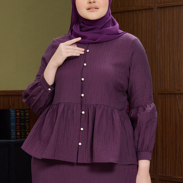 Ekisha KurungTapered Set - Plum