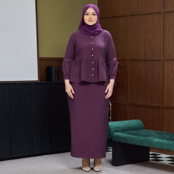 Ekisha KurungTapered Set - Plum
