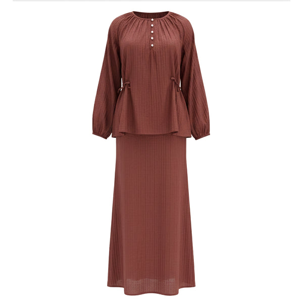 Mishti Kurung Mermaid Set - Brick