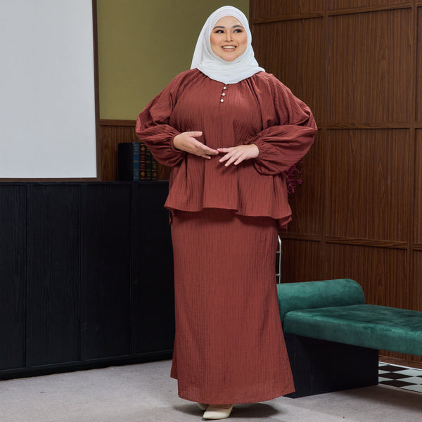 Mishti Kurung Mermaid Set - Brick