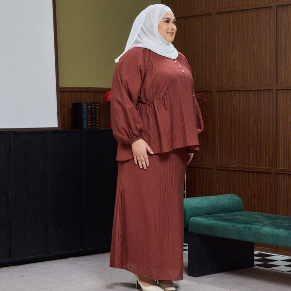 Mishti Kurung Mermaid Set - Brick