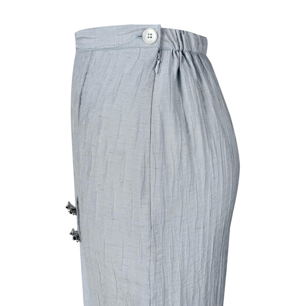 Twisha Kurung Fr Overlap Set - Light Blue