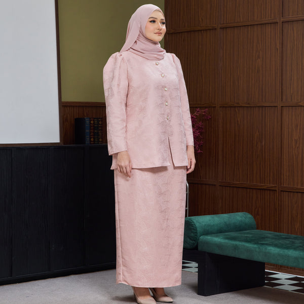 Roshen Tapered Kurung Set - Rose Pink