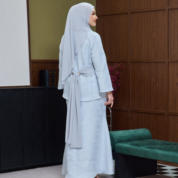 Akhar Mermaid Kurung Set - Light Blue