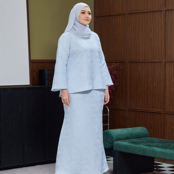 Akhar Mermaid Kurung Set - Light Blue