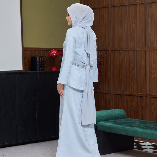 Akhar Mermaid Kurung Set - Light Blue
