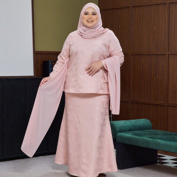 Akhar Mermaid Kurung Set - Rose Pink