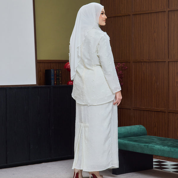 Rawnie Kebaya Kurung Set - Off White