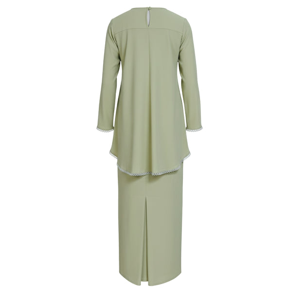 Mahika Kurung Tapered Set - Matcha