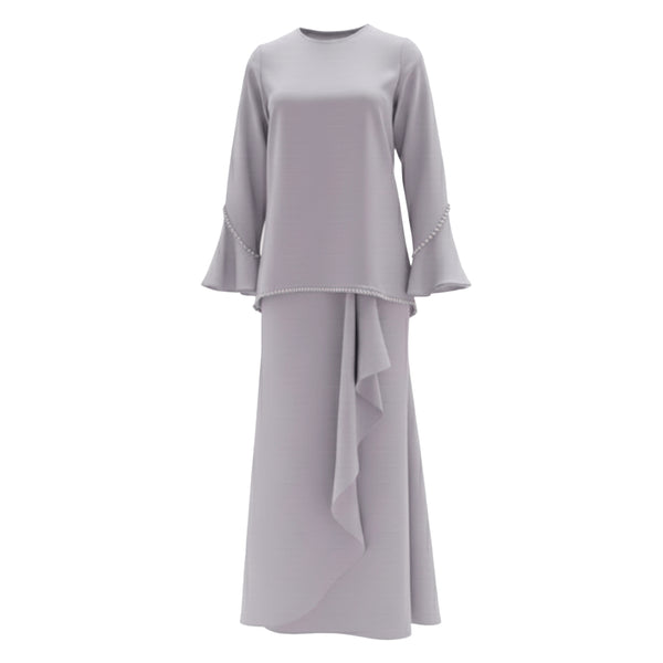 Shaela Kurung Tapered Set - Lilac