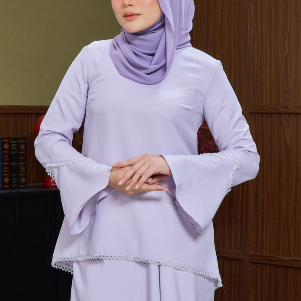 Shaela Kurung Tapered Set - Lilac