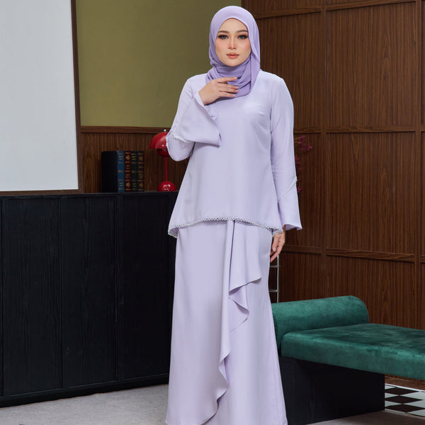 Shaela Kurung Tapered Set - Lilac