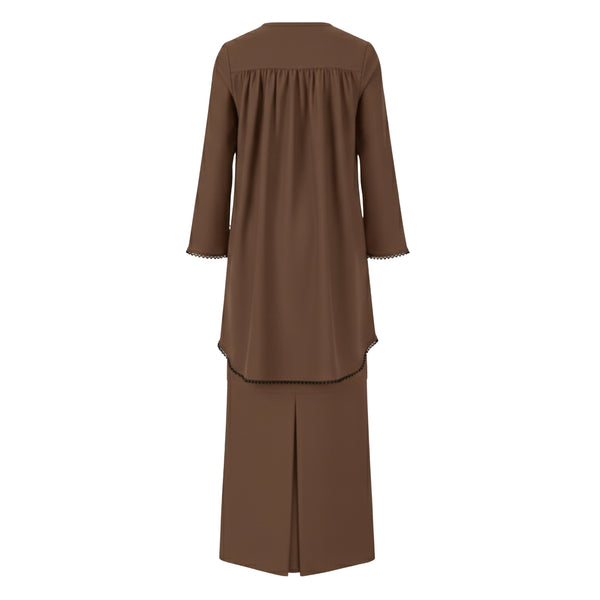 Jasleen Kurung Tapered Set - Coffee