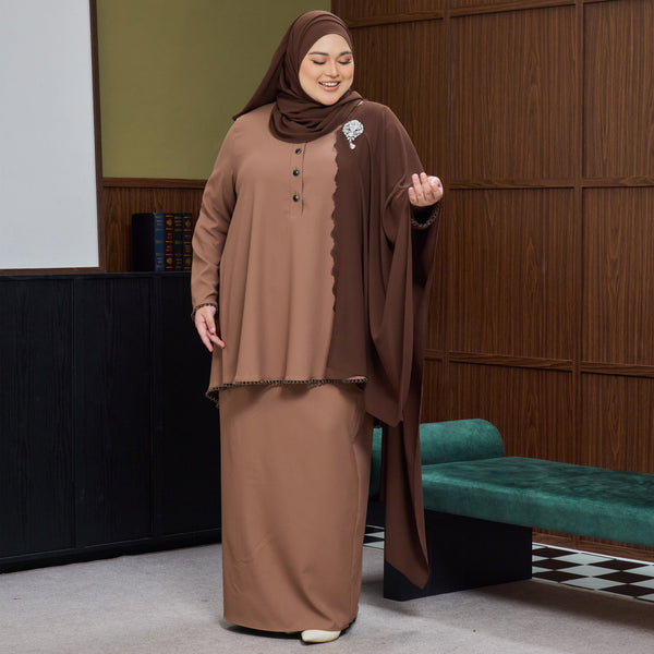 Jasleen Kurung Tapered Set - Coffee