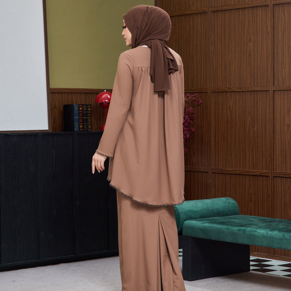 Jasleen Kurung Tapered Set - Coffee