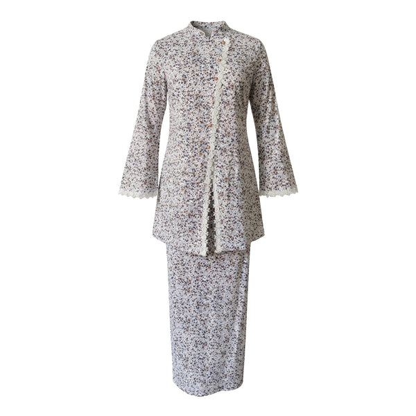 Elina Tapered Kurung Set - White